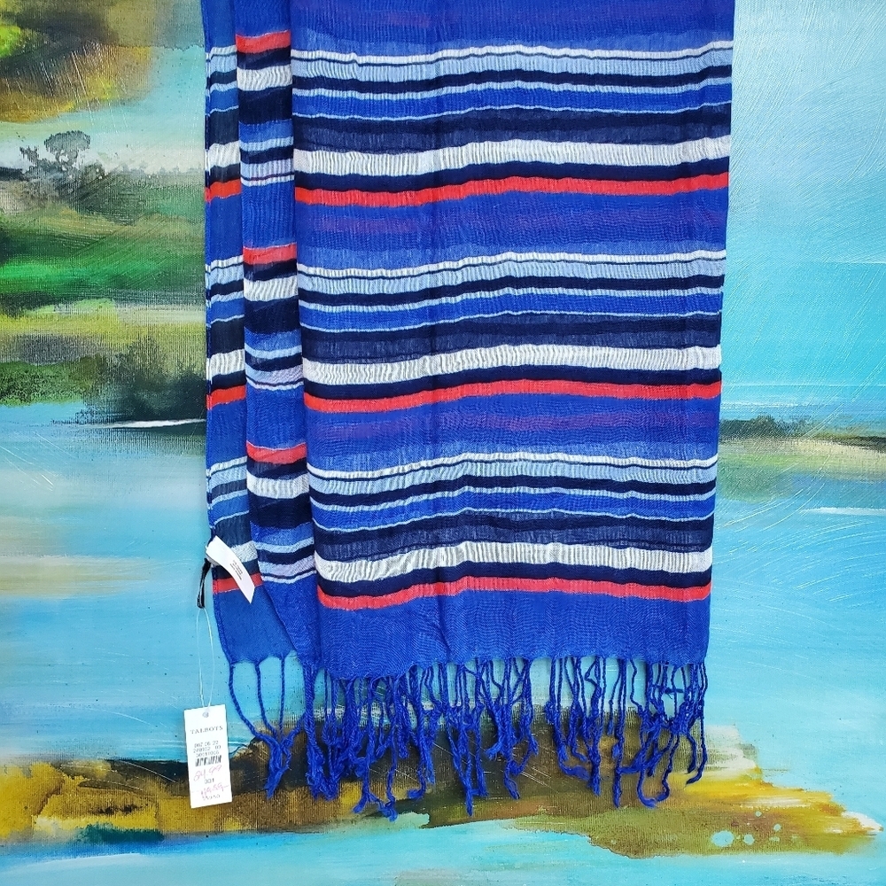 Talbots Scarf - Modal Rectangular Striped Scarf - Picture 2 of 5